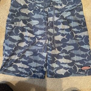 Vineyard Vines Blue Patterned Swim Trunks